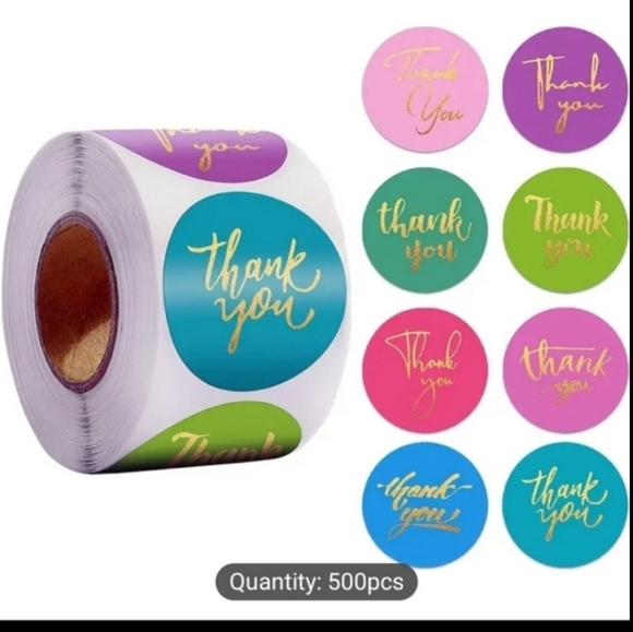 3 rolls of Thank you stickers rolls- total of 1500 stickers. New in package. - Picture 1 of 5